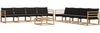 vidaXL Outdoor-Sofagarnitur 9 pcs Weiß und Schwarz 79 x 79 x 37 cm 3388530 Bild 2
