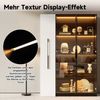 BlingBin Stauraumvitrine Multifunktionsschrank Glasvitrine (1-St, Bücherregal mit LED-Vitrine & seitlichem Auszugsschrank auf Rollen) Soft-Close-Scharniere, Warmgelbe Beleuchtung, 110,5×35×160 cm Bild 3