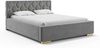 MEBLINI Polsterbett 140x200 mit Lattenrost mit Matratze – VERSAL – Grau Samt – Doppelbett mit Bettkasten - Stauraumbett - Kopfteil Bett mit Stauraum Bild 2