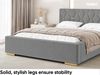 MEBLINI Polsterbett 140x200 mit Lattenrost mit Matratze – VERSAL – Grau Samt – Doppelbett mit Bettkasten - Stauraumbett - Kopfteil Bett mit Stauraum Bild 5