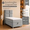 Best for Home Boxspringbett K2 SINGLE mit Bettkasten, Bonellmatratze & Komfort-Topper H3 (Einzelbett, Hotelbett, Polsterbett gepolstertes Kopfteil, Jugendbett, Kinderbett versch. Größen, 70x200 80x200 90x200 100x200 cm), verschiedene Liefermöglichkeite... Bild 3