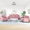 vidaXL 3-tlg. Sofagarnitur mit Kissen Rosa Samt 3278434 Bild 3
