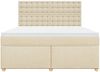 vidaXL Boxspringbett mit Matratze Creme 180x200 cm Stoff 3293678 Bild 5