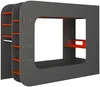 Vente-unique - WARRIOR Bett Holz, Platte Grau - B 97,6 cm x H 183,6 cm x L 238,1 cm Bild 5