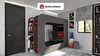 Vente-unique - WARRIOR Bett Holz, Platte Grau - B 97,6 cm x H 183,6 cm x L 238,1 cm Bild 2