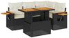 vidaXL 5tlg. Garten-Sofagarnitur mit Kissen Schwarz Poly Rattan Akazie 3327591 Bild 2