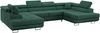 Ecksofa, Wohnzimmer U Couch, Polstersofa mit Bettkasten - GUSTAW-U - Grün Stoff Bild 4