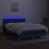 vidaXL Boxspringbett mit Matratze & LED Blau 140x190 cm Stoff 3133555 Bild 4