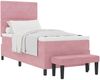 vidaXL Boxspringbett mit Kopfteil Rosa 190 x 90 cm Samt 3344419 Bild 2