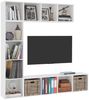 vidaXL 3-tlg. Bücher-/TV-Schrank Set Weiß 180×30×180 cm 278788 Bild 3