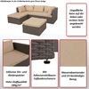 Poly-Rattan Garnitur HWC-O46, Balkon-/Garten-/Lounge-Set Sofa Sitzgruppe ~ grau Polster hellgrau Bild 2