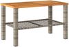 vidaXL Gartentisch Grau 70x38x42 cm Poly Rattan Akazienholz 366271 Bild 2