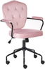 Schreibtischstuhl VELISSE Samtstoff Pastellrosa Bild 4