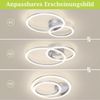 Nettlife LED Deckenleuchte Wohnzimmer 2 Ringe Schwarz/Weiß/Silber Modern 23W Deckenlampe 40.5CM, Nicht dimmbar, LED fest integriert, Warmweiß, für Wohnzimmer Schlafzimmer Flur Büro Balkon Küche Bild 2
