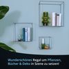 KHG Wandregal 3er Set grau aus Metall pulverbeschichtet, großes Regal 40 x 40 x 15 cm, Hängeregal ideal für Bücher, Pflanzen & Deko, für Wohn-, Ess-, Schlaf-, Badezimmer & Küche Bild 5