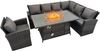 Fimous Hoher Rücken Rattan Ecksofa Set Gartenmöbel Sofa Gas Feuertisch Gasheizung Sessel 7 Sitzer Bild 2