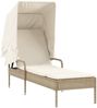 vidaXL Sonnenliege mit Dach Beige Poly Rattan 368192 Bild 2