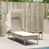 vidaXL Sonnenliege mit Dach Beige Poly Rattan 368192 Bild 3