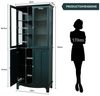 HOLTICO Hochschrank Freistehender küchenschränke mit Glastür, Glasküchenschrank, 183 cm (1-St) klassischer hoher Schrank mit Glastür und verstellbaren Regalen Bild 2