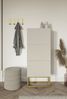 Selsey 'Veldio' Schuhschrank mit 3 Klappen, greige mit goldenem Metallgestell, ca. 125 x 50 x 30 cm Bild 2