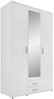 Kleiderschrank Klaas / Karl, Holzwerkstoff, Weiß, Verspiegelt, 120 x 195 x 55 cm Bild 2
