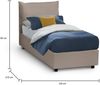 Dmora Einzelbett Assoreta, Bettkasten mit Kunstlederbezug, 100 % Made in Italy, Öffnung vorne, inklusive Matratze 90 x 200 cm, Taupe Bild 3