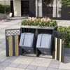 Mülltonnenbox ,mit rautenförmigen Belüftungslöchern, trash storage compartments,Abschließbar, Zwei Türen,Pflanzfläche Bild 4