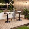 LVHOM Barhocker Rattan 360° drehbar Bistrostuhl/Barstuhl/Drehstuhl/Besucherstuhl (höhenverstellbar mit Fußstütze & Retro-Charme, Infoor&Outdoor), Küchen, Esszimmer, Garten, Balkon, Schwimmbad, Bistro Bild 2