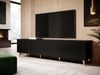 TV-Lowboard Fusbo 200, Schwarz / Schwarz + Gold, 201 x 53 x 42 cm Bild 4