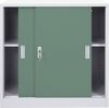 Aktenschrank Boston HWC-F41, Stahlschrank Büroschrank, mit abschließbaren Schiebetüren 90x90x45cm ~ grün Bild 5