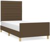 Bettgestell mit Kopfteil Dunkelbraun 90x200 cm Stoff [3125109] Bild 2