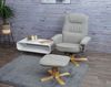 Relaxsessel M56, Fernsehsessel TV-Sessel mit Hocker, Stoff/Textil, FSC®-zertifiziert ~ hellgrau Bild 2