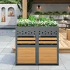 Mülltonnenbox, Mülltonnenunterstand mit Hochbeet, 120L 240L, wetterfest, Container, Abfallbehälter, Tonnenhaus, Gartenbox, abschließbare Müllbox (2 Tonnen) Bild 2