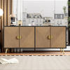 Sideboard 160 x 40 x 75 cm mit 4 Türen – Stauraummöbel in Schwarz und Holzoptik mit Soft-Close Bild 3