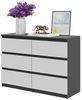 Furnica Kommode Sideboard 6 Schubladen - Anthrazit H70cm B100cm T33cm Bild 2