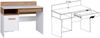 Marmex Möbel Grant Set-03B Jugendzimmer Komplett-Set 4-teilig mit Kommode, Schreibtisch, Wandregal, offenes Regal, Kinderzimmermöbel mit Schreibtisch, laminierte Spanplatte, weiß+riviera Eiche, 234x195x55 cm Bild 4