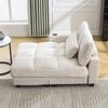 Beiger Lounge-Sessel aus Samt mit Getränkehaltern und USB-Anschluss – Modernes Design für Wohnzimmer und Schlafzimmer Bild 4