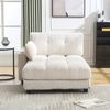 Beiger Lounge-Sessel aus Samt mit Getränkehaltern und USB-Anschluss – Modernes Design für Wohnzimmer und Schlafzimmer Bild 2