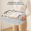 BlingBin Aufbewahrungsbox Faltbare Aufbewahrungskorb, Aufbewahrungskiste mit Griff, Küchen Körbe (8er Set, 8 St, Produktabmessungen: 42 × 28 × 20 cm, Material: Vliesstoff), Kleiderschrank Organizer für Kleidung, Würfelregal, Spielzeug, Grau Bild 2
