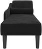 vidaXL Chaiselongue mit Kissen Schwarz Samt Bild 4
