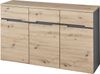 Kommode Melanie / Memphis, Holzwerkstoff, Grau, Holzfarben, 135 x 82 x 38 cm Bild 3
