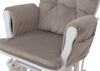 Relaxsessel HWC-C76, Schaukelstuhl Sessel Schwingstuhl mit Hocker Stoff Cord 320g/m² Öko-Tex ~ hellgrau Gestell weiß Bild 5