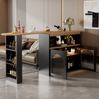 Ausziehbarer Bartisch 138-193x39x105 cm mit Stauraum – eleganter Tisch mit LED Lichtstreifen Bild 2