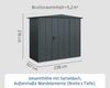 Hörmann Ecostar Metall-Gerätehaus Elegant mit Satteldach Typ 1, 108x238 cm , anthrazitgrau, 2,6 m²,1-flüglige Tür Bild 3