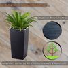 Engelland Pflanzkübel Blumentopf aus recyceltem Kunststoff & Holz (WPC), Rillenoptik (UV-beständig, wetterfest), Blumenkübel für Garten, Balkon, Terrasse, Innen- und Außenbereich Bild 4
