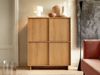 Bettso 'Suna' Highboard mit 4 Türen, im Japandi-Stil, Holzwerkstoff Eiche Caramel 83x39x98 cm Bild 2