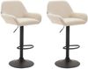 TPFLiving Barhocker Bragnum mit bequemer Rückenlehne und angenehmer Fußstütze (Set, 2 St, Barstuhl Hocker für Theke & Küche - Sitzfläche 360° drehbar), Gestell Metall schwarz matt - Sitzfläche: Kunstleder Creme Bild 5