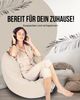 PATCH HOME 2 in 1 Sitzsack Sessel – Ø155 cm – Creme, bequemer Sitzsack aus Luxus-Polyester-Gewebe, bereits befüllt Bild 2