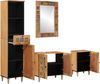 vidaXL Badezimmermöbel-Set mit Schubladen 4 pcs Natur Massivholz Mango 3310098 Bild 2