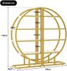 Flieks Rundbogen-Standregal 120x30x130 cm, 2-teiliges Bücherregal aus Metall mit 4 MDF-Böden, modulares Dekoregal in Gold/Weiß Bild 5